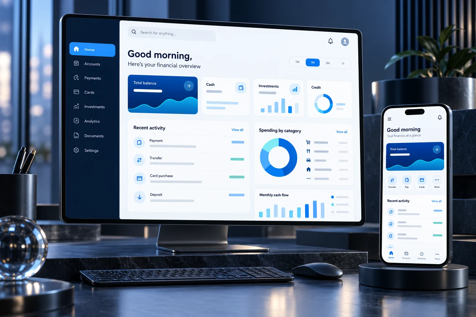 Digital Banking: Portal Concept original interface mockup
