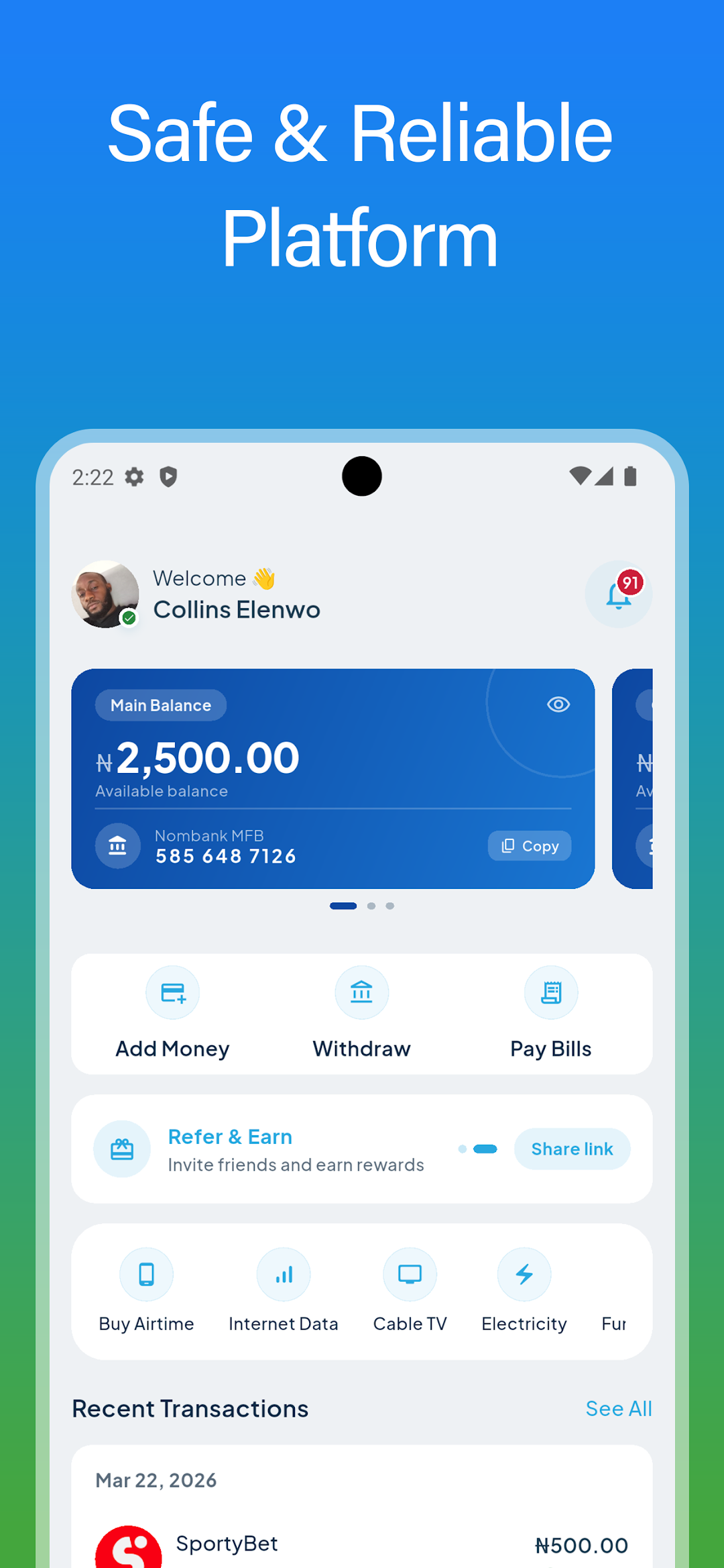 NendaxPay: official Google Play promotional screenshot 1