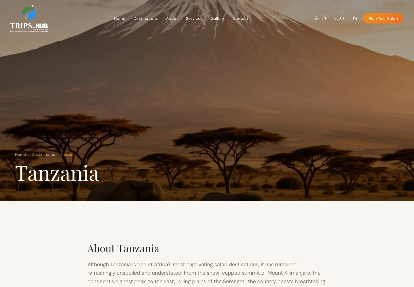 Trips Hub Safaris: Tanzania destination and package journey